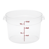 Winco PPRC-12W 12 Qt White Round Storage Container