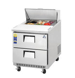 Everest EPBNR1-D2 28" Double Drawer Sandwich Prep Table - Champs Restaurant Supply | Wholesale Restaurant Equipment and Supplies