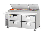 Everest EPPR2-D4 72" Four Drawer Pizza Prep Table - Champs Restaurant Supply | Wholesale Restaurant Equipment and Supplies