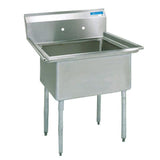BK Resources One Compartment Sink with No Drainboard - 24" x 24" Compartment