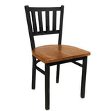 MKM842 Heavy Duty Metal Chair With Wooden Seat