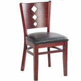 CWC-6236C Slotted Wood Back Side Chair with Dark Mahogany Finish - Champs Restaurant Supply | Wholesale Restaurant Equipment and Supplies