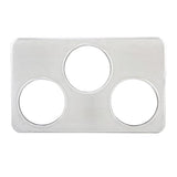 Winco ADP-666 Stainless Steel Adaptor Plate with Three 6-3/8'' Holes - Champs Restaurant Supply | Wholesale Restaurant Equipment and Supplies