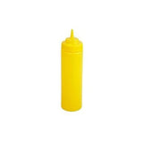 Winco PSW-12Y 12 Oz Yellow Wide Mouth Squeeze Bottle - 6 Pc/Pack - Champs Restaurant Supply | Wholesale Restaurant Equipment and Supplies