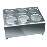 Winco FC-6H 2 Tier 6 Holes Stainless Steel Flatware Cylinder Holder - Champs Restaurant Supply | Wholesale Restaurant Equipment and Supplies