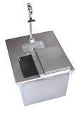 BK Resources BK-DIWSBL-2118X-P-G Drop-In Ice Bin, with water station, 18"W x 21"D x 13"H, 18/304 stainless steel base, 14/304 stainless steel top - Champs Restaurant Supply | Wholesale Restaurant Equipment and Supplies