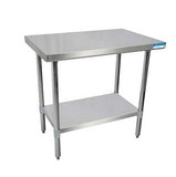 18" X 36" Stainless Steel Top Work Table w/ Stainless  Steel Legs and Shelf