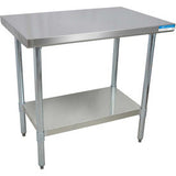 BK Resources VTT-3630 Work Table, 36"W x 30"D, 18/430 stainless steel top