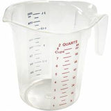 Winco PMCP-200 2 Qt Polycarbonate Measuring Cup - Quarts and Liters Marking - Champs Restaurant Supply | Wholesale Restaurant Equipment and Supplies
