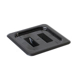 Thunder Group PLPA7160CBK Sixth Size Solid Cover For Polycarbonate Food Pan, Black - Champs Restaurant Supply | Wholesale Restaurant Equipment and Supplies