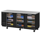 Turbo Air TBB-4SGD-N 90" 3 Door Glass Back Bar Cooler