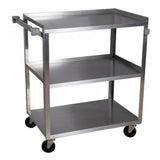 BK Resources BKC-1827S-3S Utility Cart, 3-tier, 18"W x 27"D, 430 stainless steel, stainless steel legs, 300 LB capacity