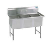 BK Resources Three Compartment Sink with No Drainboard - 24" x 24" Compartment - Champs Restaurant Supply | Wholesale Restaurant Equipment and Supplies