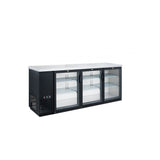 Dukers DBB72-H3 72" Refrigerated Back Bar Cooler with Hinged Door 