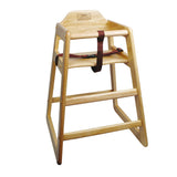 Winco CHH-101 29-3/4" Stackable Wood High Chair w/ Waist Strap - Natural