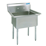 BK Resources One Compartment Sink with No Drainboard - 18" x 18" Compartment - Champs Restaurant Supply | Wholesale Restaurant Equipment and Supplies