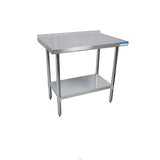 30"W x 18"D 1-1/2" Riser Stainless Steel Top Work Table w/ Galvanized leg and Undershelf