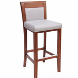 CWB-6072BS Mahogany Finished Solid Back Wooden Restaurant Barstool - Champs Restaurant Supply | Wholesale Restaurant Equipment and Supplies