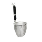 Thunder Group SLNS001 5 1/2" x 5 1/2" Noodle Skimmer with Flat Wood Handle