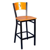 CMB-M836BS-A Slotted Wooden Back Metal Chair  with Wooden Seat - Champs Restaurant Supply | Wholesale Restaurant Equipment and Supplies