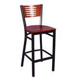 MKM836BS-C Black Ladder Back Metal Restaurant Barstool