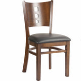 CWC-6236D Slotted Wood Back Side Chair with Dark Mahogany Finish - Champs Restaurant Supply | Wholesale Restaurant Equipment and Supplies