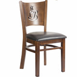 CWC-6236B Slotted Wood Back Side Chair with Dark Mahogany Finish - Champs Restaurant Supply | Wholesale Restaurant Equipment and Supplies
