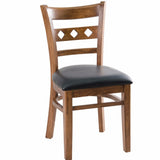 CWC-6025 Slotted Wood Back Side Chair with Dark Mahogany Finish - Champs Restaurant Supply | Wholesale Restaurant Equipment and Supplies