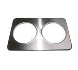 Winco ADP-608 Stainless Steel Adaptor Plate with 6-3/8'' & 8-3/8'' Holes - Champs Restaurant Supply | Wholesale Restaurant Equipment and Supplies