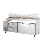 Everest EPPR3-D2 93" Double Drawer & Double Door Pizza Prep Table