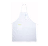 Winco BA-PWH White Full Length Bib Apron W/ Pocket - Champs Restaurant Supply | Wholesale Restaurant Equipment and Supplies