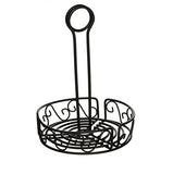 Winco WBKH-6R Round Wire Condiment Caddy, 6.25-Inch, Black