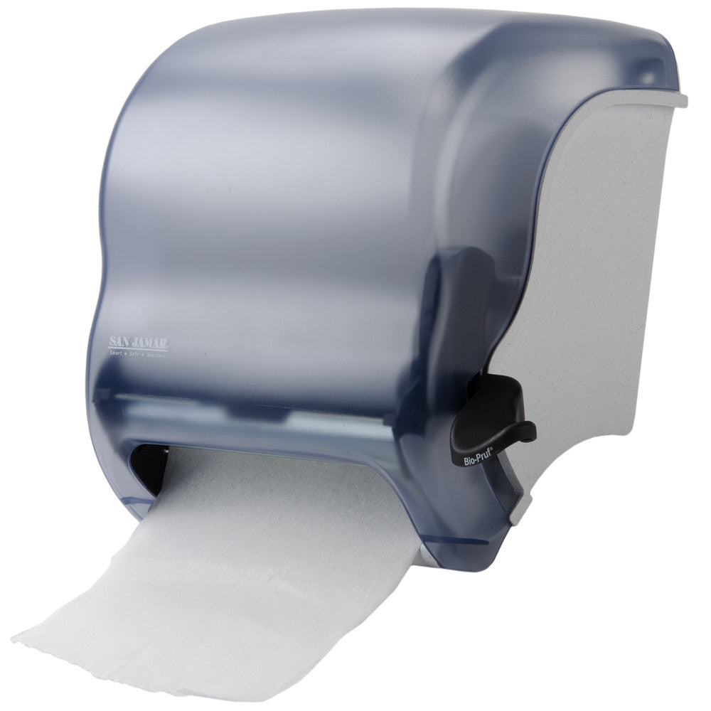 San Jamar T8400TBL Smart Essence Classic Hands Free Paper Towel Dispenser -  Arctic Blue