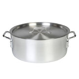 Thunder Group ALSKBP002 12 Qt Aluminum Brazier Pot & Lid Mirror Finish - Champs Restaurant Supply | Wholesale Restaurant Equipment and Supplies