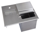 BK Resources BK-DIWSBL-2118G Drop-In Ice Bin, with water station, 21"W x 18"D x 13"H, 18/304 stainless steel base, 14/304 stainless steel top - Champs Restaurant Supply | Wholesale Restaurant Equipment and Supplies