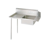 BK Resources BKSDT-26-L 26" Left Stainless Steel Soiled Dish Table with Galvanized Legs