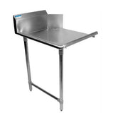 BK Resources BKCDT-36-L 36" Left Stainless Steel Clean Dish Table with Galvanized Legs