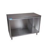 BK Resources BKDC-3048 Work Table, cabinet base with open front, 48"W x 30"D, 18/304 stainless steel top reinforced with channels