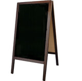 40" x 22" Walnut A-Frame Sign Board with Black Marker Board