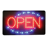 13" X 23" Open LED Sign Red With Blue Blinker