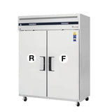 Everest ESWRF2 59" Two Section Solid Door Upright Reach-In Dual Temp Refrigerator/Freezer Combo
