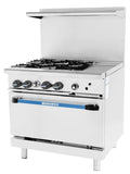 Radiance TARG-4B12G 36" 4 Burner Range and 12" Griddle with Standard Oven