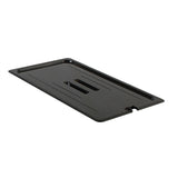 Thunder Group PLPA7000CSBK Full Size Slotted Cover For Polycarbonate Food Pan, Black - Champs Restaurant Supply | Wholesale Restaurant Equipment and Supplies