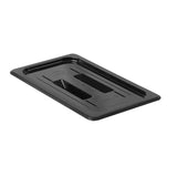 Thunder Group PLPA7130CBK Third Size Solid Cover For Polycarbonate Food Pan, Black - Champs Restaurant Supply | Wholesale Restaurant Equipment and Supplies