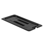 Thunder Group PLPA7130CSBK Third Size Slotted Cover For Polycarbonate Food Pan, Black - Champs Restaurant Supply | Wholesale Restaurant Equipment and Supplies