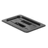 Thunder Group PLPA7140CBK Quarter Size Solid Cover For Polycarbonate Food Pan, Black - Champs Restaurant Supply | Wholesale Restaurant Equipment and Supplies