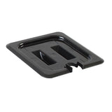 Thunder Group PLPA7160CSBK Sixth Size Slotted Cover For Polycarbonate Food Pan, Black - Champs Restaurant Supply | Wholesale Restaurant Equipment and Supplies