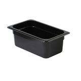 Thunder Group PLPA8144BK Quarter Size 4" Deep Polycarbonate Food Pan, Black - Champs Restaurant Supply | Wholesale Restaurant Equipment and Supplies