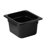 Thunder Group PLPA8164BK Sixth Size 4" Deep Polycarbonate Food Pan, Black - Champs Restaurant Supply | Wholesale Restaurant Equipment and Supplies