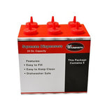 Winco PSW-24R 24 Oz Red Wide Mouth Squeeze Bottle  - 6 Pc/Pack